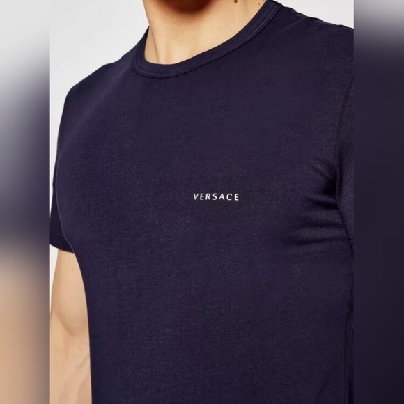 VERSACE T-SHIRT BLUE SIZE 6 COTTON AND ELASTANE - Picture 2 of 6